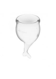 Zestaw kubeczków menstruacyjnych - Satisfyer Feel Secure Menstrual Cup Przezroczysty