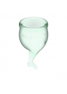 Zestaw kubeczków menstruacyjnych - Satisfyer Feel Secure Menstrual Jasny zielony