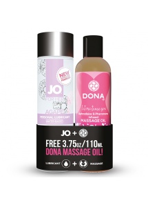 Zestaw lubrykant i olejek - System JO Agape Glijmiddel 120 ml & Dona Massage Oil 110 ml  