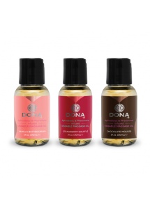 Zestaw jadalnych olejków do masażu - Dona Flavored Massage Gift Set (3 x 30 ml) 