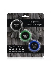 Zestaw pierścieni erekcyjnych na penisa i jądra - Je Joue Silicone C-Ring 3-Pack   