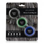 Zestaw pierścieni erekcyjnych na penisa i jądra - Je Joue Silicone C-Ring 3-Pack   
