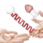 Zestaw szklanych zabawek erotycznych dildo korek analny kulki kegla - Glas Mr. Swirly 4 pc Set with Glass Kegel Balls & Butt Plug