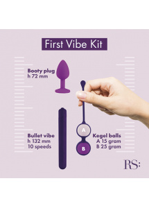 Zestaw wibrator, kulki, korek analny - RS Essentials First Vibe Kit  
