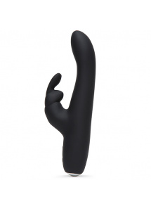 Zgrabny wibrator ze stymulatorem łechtaczki - Fifty Shades of Grey Greedy Girl Rechargeable Slimline Rabbit Vibrator  