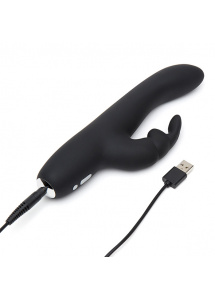 Zgrabny wibrator ze stymulatorem łechtaczki - Fifty Shades of Grey Greedy Girl Rechargeable Slimline Rabbit Vibrator  