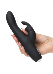 Zgrabny wibrator ze stymulatorem łechtaczki - Fifty Shades of Grey Greedy Girl Rechargeable Slimline Rabbit Vibrator  