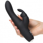Zgrabny wibrator ze stymulatorem łechtaczki - Fifty Shades of Grey Greedy Girl Rechargeable Slimline Rabbit Vibrator  