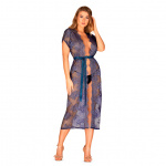 Zjawiskowy peniuar - Obsessive Flowlace Peignoir S/M  