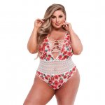 Zmysłowe body w kwiaty - White Floral & Lace Teddy  Queen Size